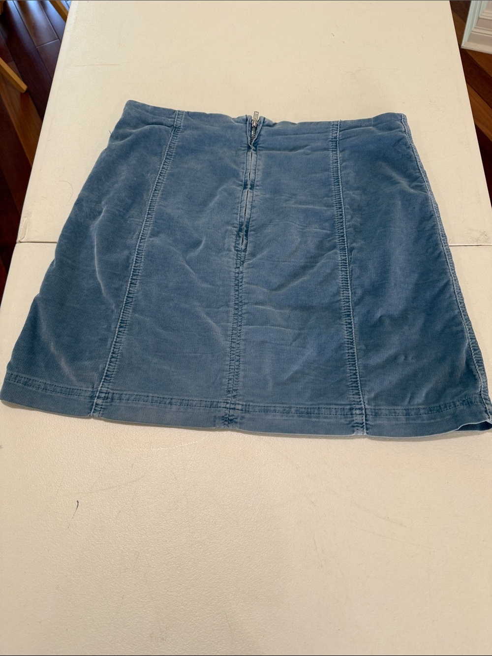 Free People Femme Cord Mini Skirt Back Zip Clean Lines Sexy Baddie Twee Mod 10 - Picture 11 of 14